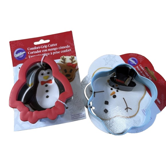 Wilton Other - Set Of 2 Wilton Cookie Cutters Penguin And Melted Snowman
